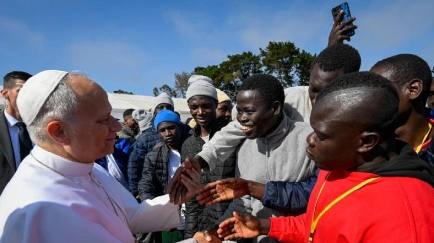 El Papa con migrantes en La Laguna