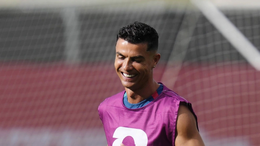 Cristiano Ronaldo durante el entrenamiento previo del Portugal - Croacia