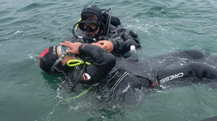 José María estuvo muy tranquilo durante el bautizo de buceo