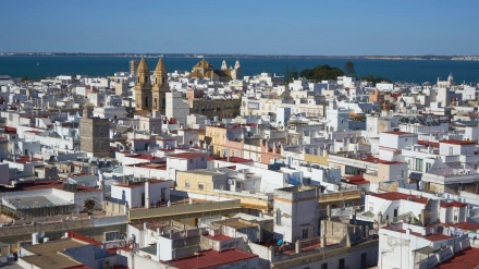 Cádiz, Andalucía, España, vista de la ciudad desde la Torre Tavira