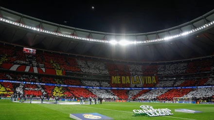 Estadio Riyadh Air Metropolitano durante el partido de vuelta de los octavos de final de la UEFA Champions League entre el Atlético de Madrid y el Real Madrid disputado en el estadio Riyadh Air Metropolitano el 12 de marzo de 2025 en Madrid.