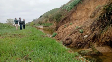 Derrumbe de un talud en el Canal del Henares