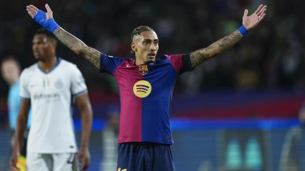 Raphinha, en el Barcelona - Inter de Milan