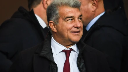 Joan Laporta en el palco durante un partido de la Liga.