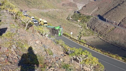 Guagua accidentada en La Gomera