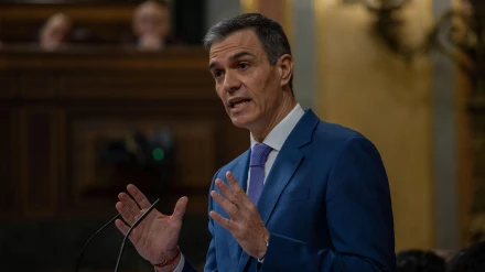 El presidente del Gobierno español, Pedro Sánchez, durante su comparecencia en el Congreso de los Diputados
