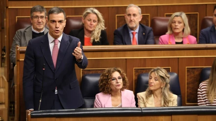 El presidente del Gobierno, Pedro Sánchez, durante la sesión de control al Gobierno, en el Congreso de los Diputados
