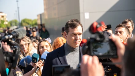 David Sánchez tras salir de declarar en los juzgados de Badajoz