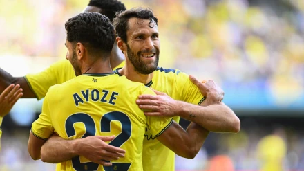 El Villarreal celebra el gol de Ayoze al Leganés