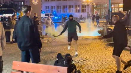 Aficionados del Betis y del Chelsea se agredieron en la zona centro de Breslavia.