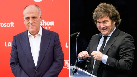 Javier Tebas y Javier Milei