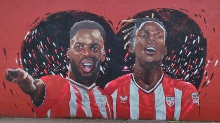 Imagen de los hermanos Williams en el mural de Barakaldo