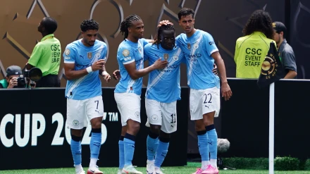 Los jugadores del City celebran uno de los goles ante el Al Ain