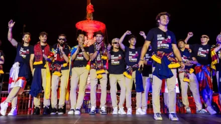 La celebración del ascenso del Levante UD