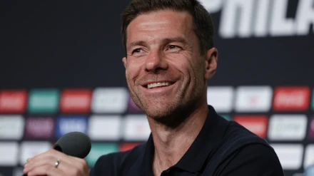 El entrenador del Real Madrid, Xabi Alonso, durante la rueda de prensa de este miércoles.