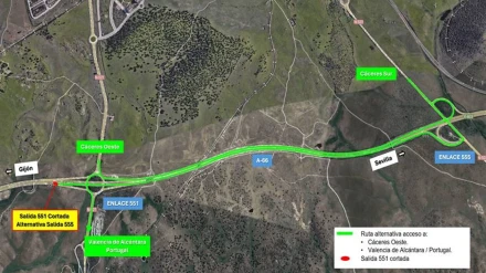 Obras en el enlace 551 de la A-66