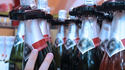 Seguridad en botellas en un supermercado