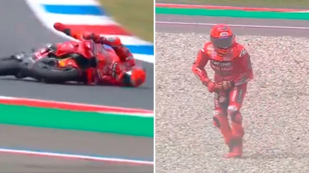 Susto para Marc Márquez en los primeros entrenamientos del GP de Países Bajos