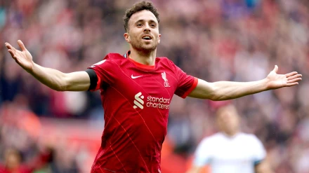 El futbolista Diogo Jota, durante un partido con el Liverpool
