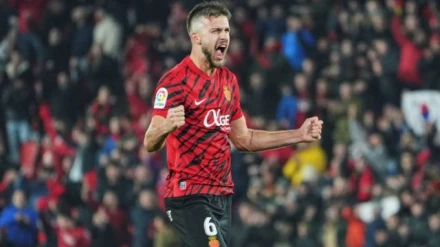 Copete, en un partido con el Real Mallorca