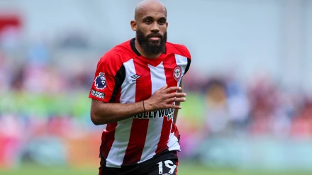 Bryan Mbeumo, con la camiseta del Brentford