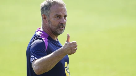 Hansi Flick, durante un entrenamiento