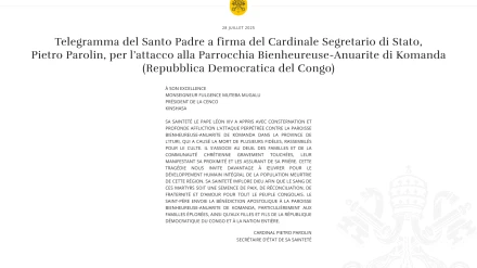 Telegrama del Santo Padre a firma del Cardinal Secretario de Estado, Pietro Parolin