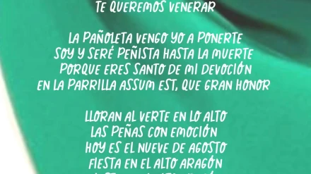 Letra del saludo a San Lorenzo el dia 9 agosto 25