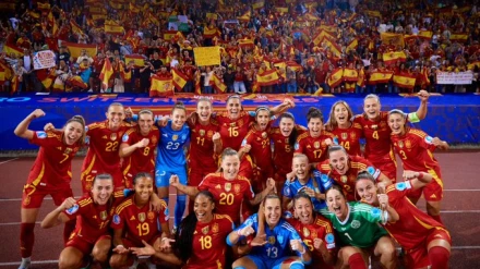 Imagen de la selección española femenina, durante la última Eurocopa