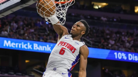 Hamidou Diallo, en un mate durante un encuentro en la NBA