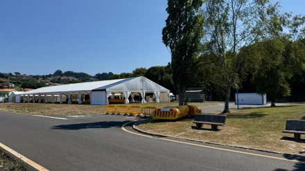 La carpa que acoge este fin de semana la celebración en Barallobre