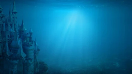 WE6KNY WE6KNY Old ruin castle under the sea. Atlantis theme concept.