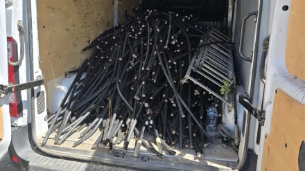 Cable de cobre encontrado en una de las furgonetas de la banda criminal