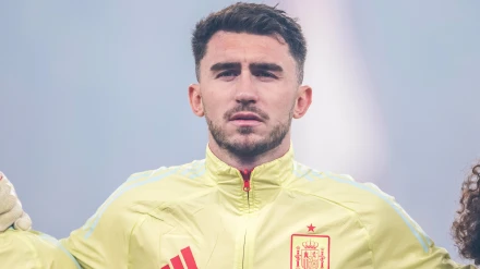 Aymeric Laporte, durante un partido con la Selección Española.