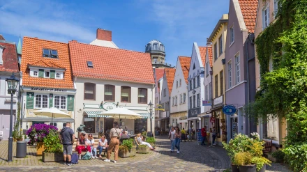 Imagen de una pequeña plaza en Bremen, Alemania
