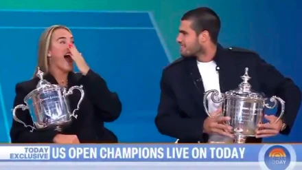 Sabalenka y Alcaraz, durante una entrevista en 'The Today Show'