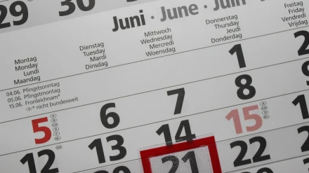 Días de la semana en un calendario