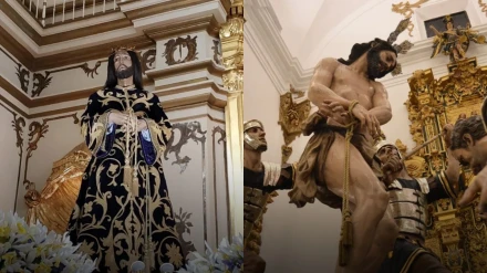 Imagen del Cristo del Rescate (Paso Blanco) y Coronación de Espinas (Paso Azul)