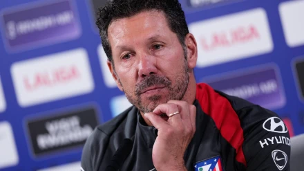 Simeone comparece ante los medios en la previa del partido ante el Villarreal.