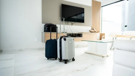 Dos maletas en una vivienda.