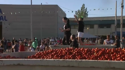 Camión de tomates en La Tomatá
