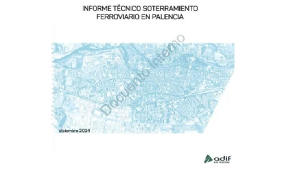 Portada del "Docuento" interno entregado por el Presidente de ADIF a la Alcaldesa de Palencia