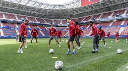 Entrenamiento de Osasuna en El Sadar antes de medirse al Elche