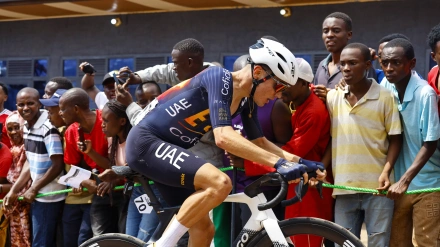 Juan Ayuso, durante el Mundial de ciclismo