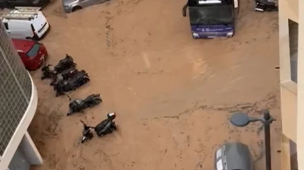 Imagen de una calle inundada en Vila