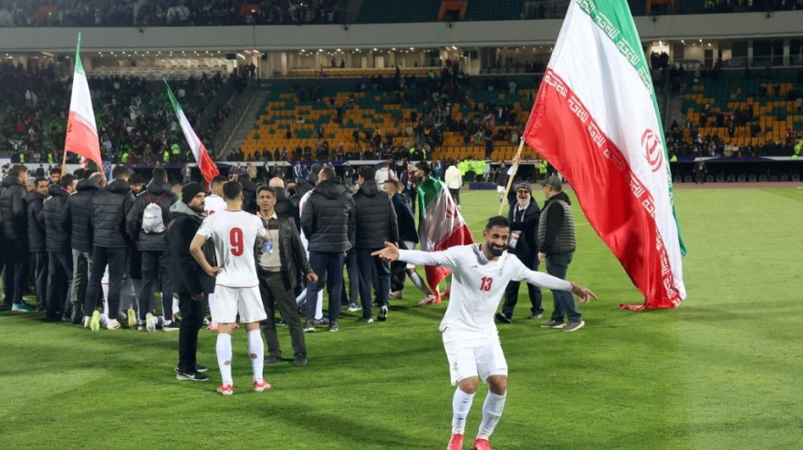 Los jugadores de Irán celebran su clasificación al Mundial 2026.