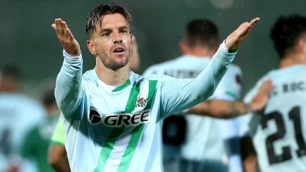 Lo Celso celebra el gol del Betis ante el Ludogorets