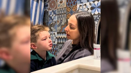 Captura de pantalla de Catalina Bilotto con su hijo de cuatro años