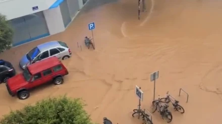 Calle de Ibiza inundada