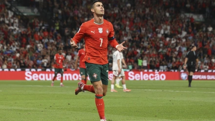 Cristiano Ronaldo celebra uno de sus goles con Portugal